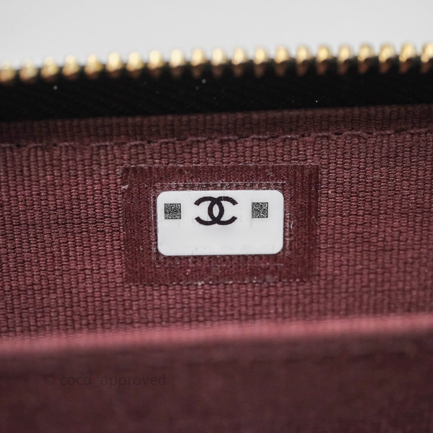 Chanel Quilted Zip Card Holder Black Caviar Gold Hardware
