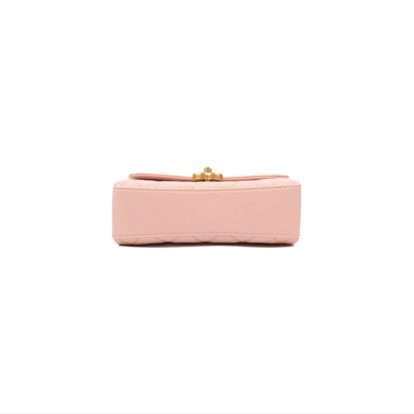 Chanel Carry Me Top Handle Flap Bag Pink Caviar Aged Gold Hardware 23S