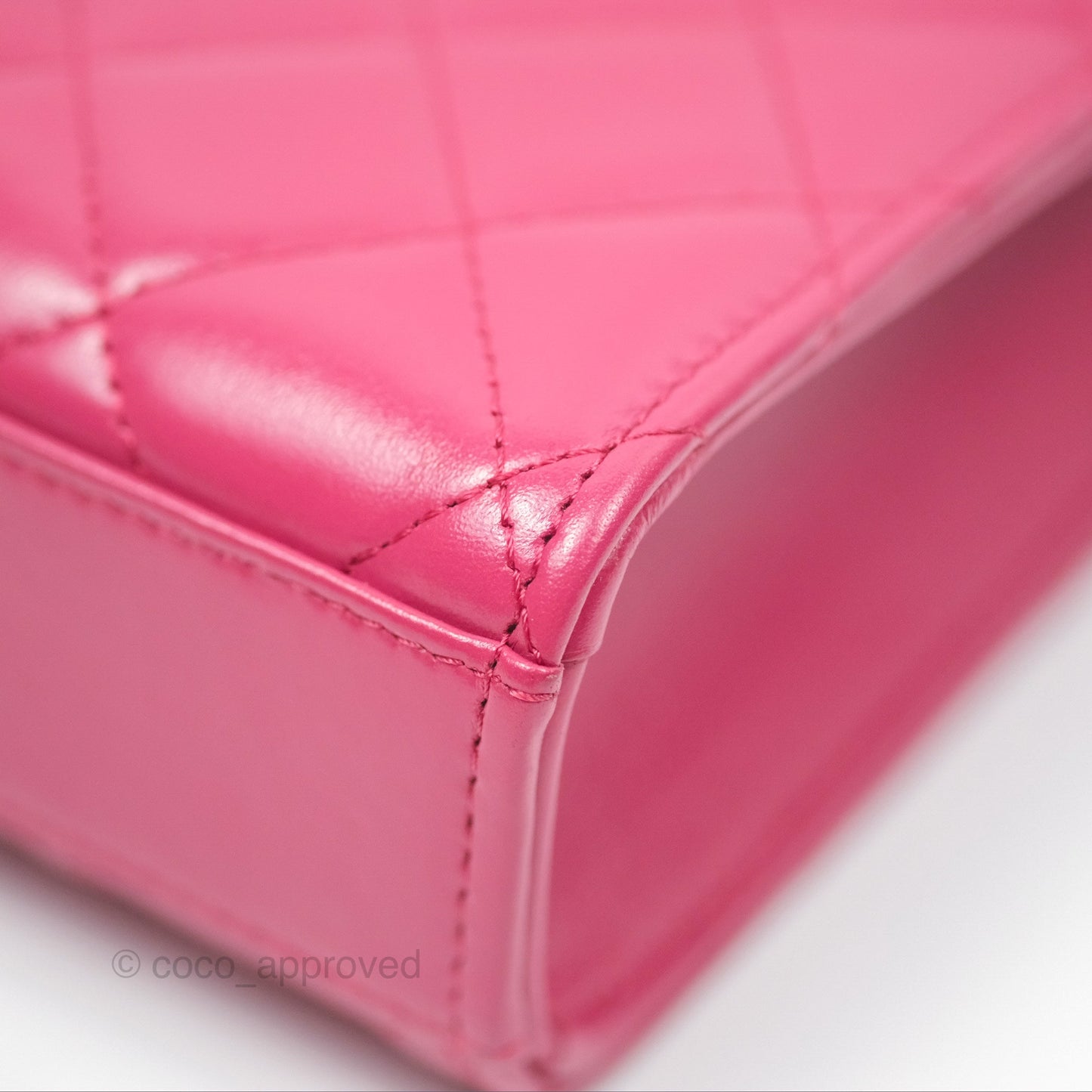 Chanel Quilted Perfect Fit Dark Pink Phone Holder Aged Gold Hardware