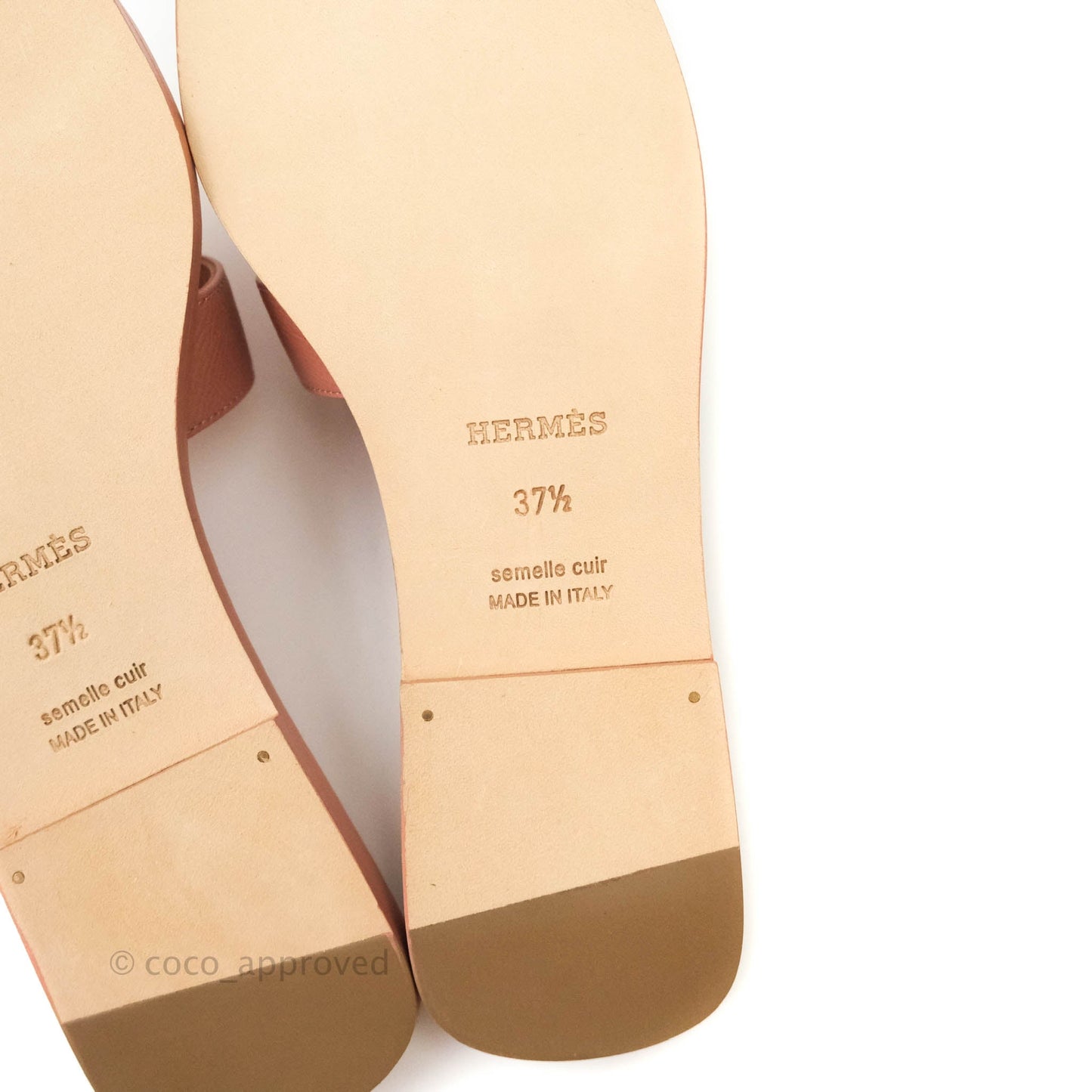 Hermès Oran Sandals in Epsom Rose Aube Pink Size 37.5