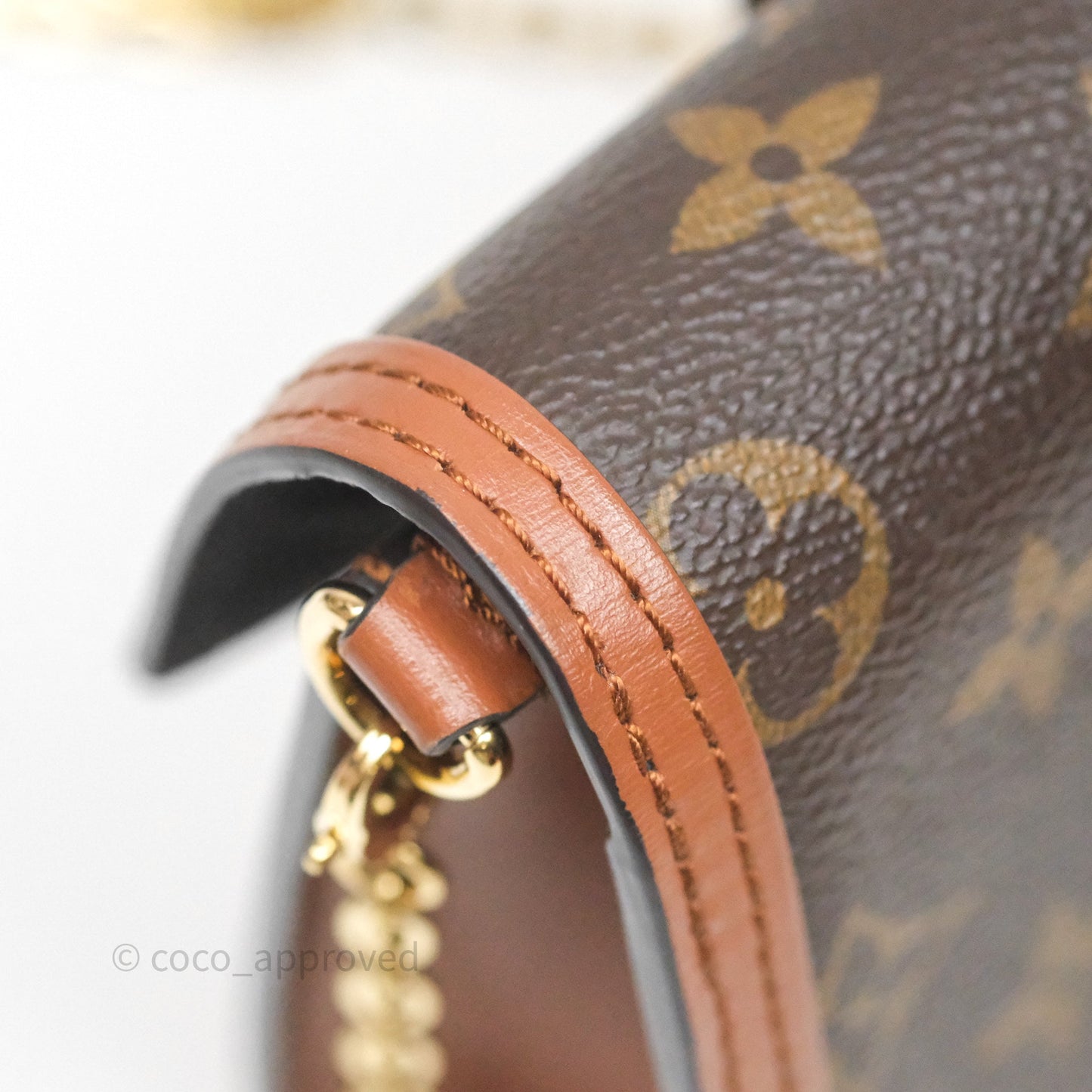 Louis Vuitton Chain Wallet Dauphine Monogram Tan Calfskin