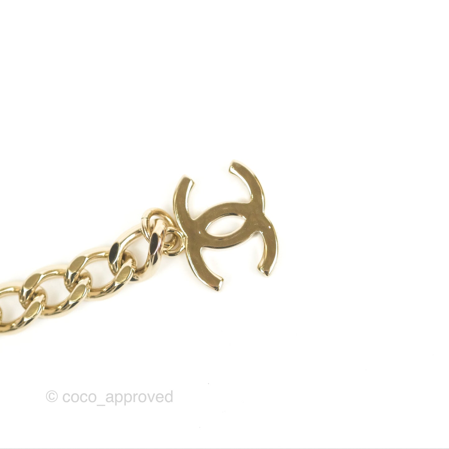 Chanel Chain Pearl CC Choker Gold Tone 22S