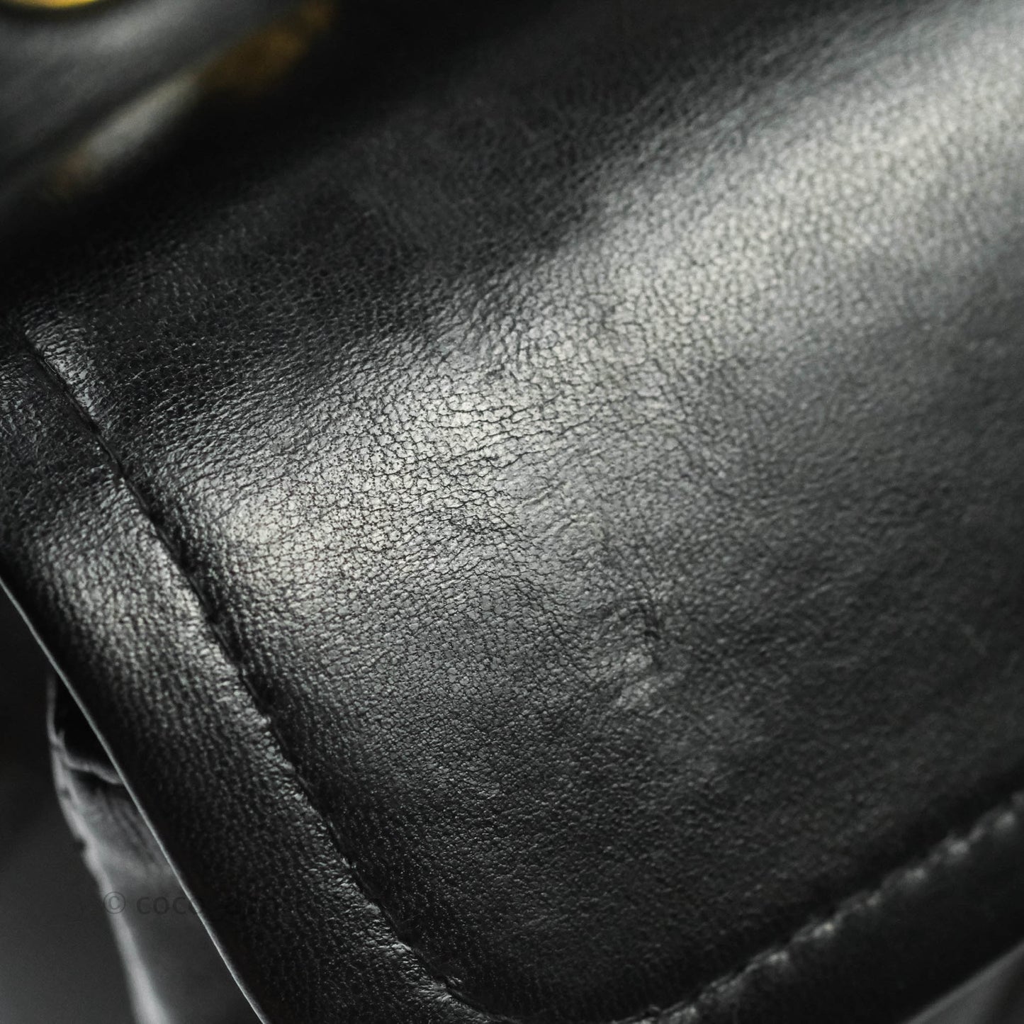 Chanel Vintage M/L Lambskin Medium Double Flap Bag Black 24K Gold Hardware