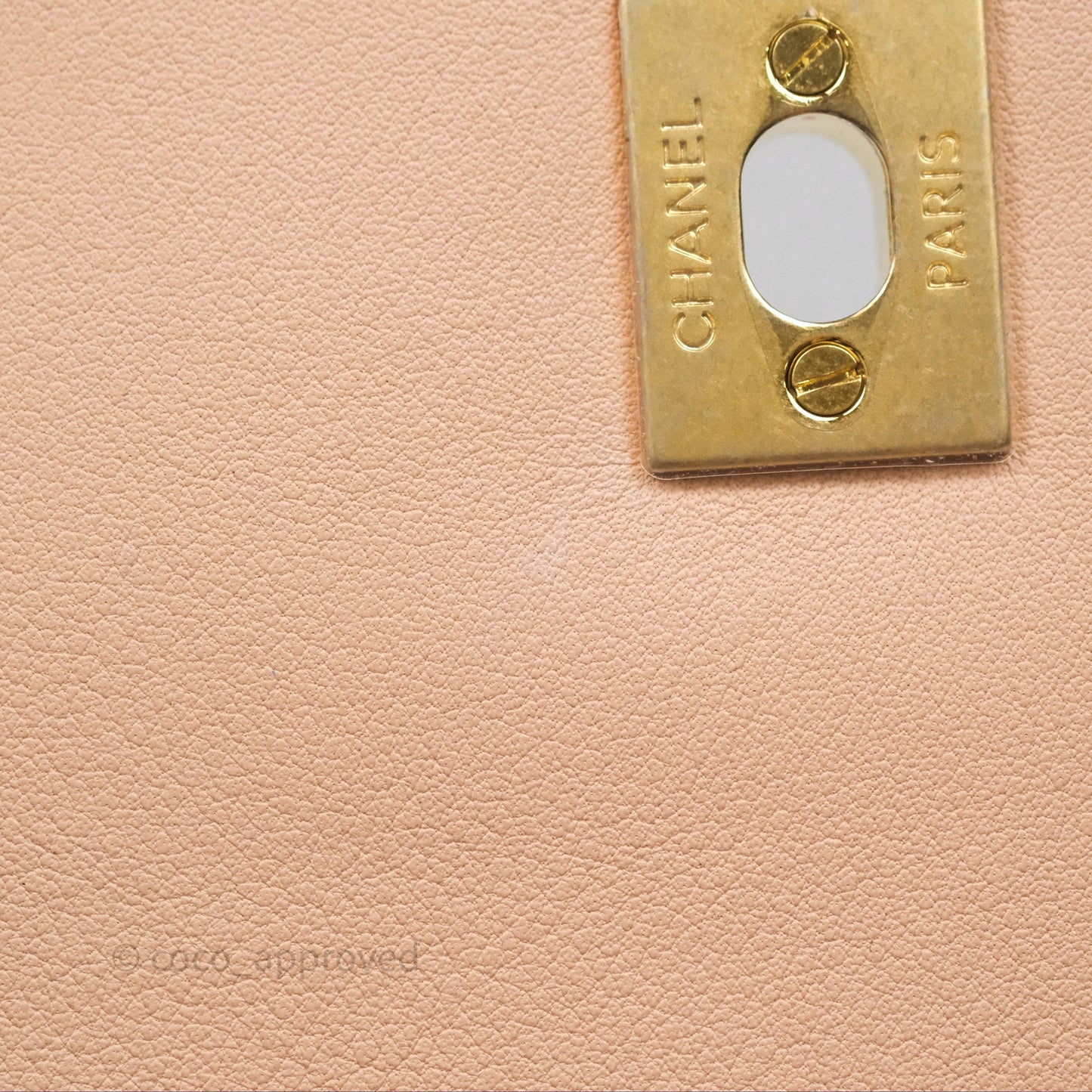 Chanel Messenger Bag Beige Pink Calfskin Aged Gold Hardware