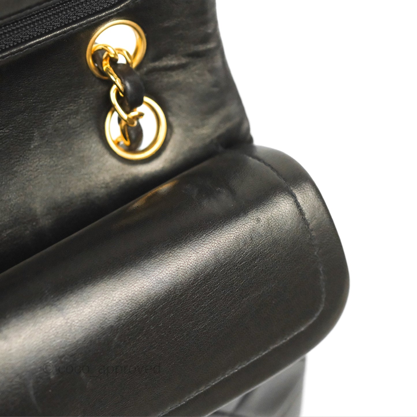 Chanel Vintage Small Classic Flap Black Lambskin 24K Gold Hardware