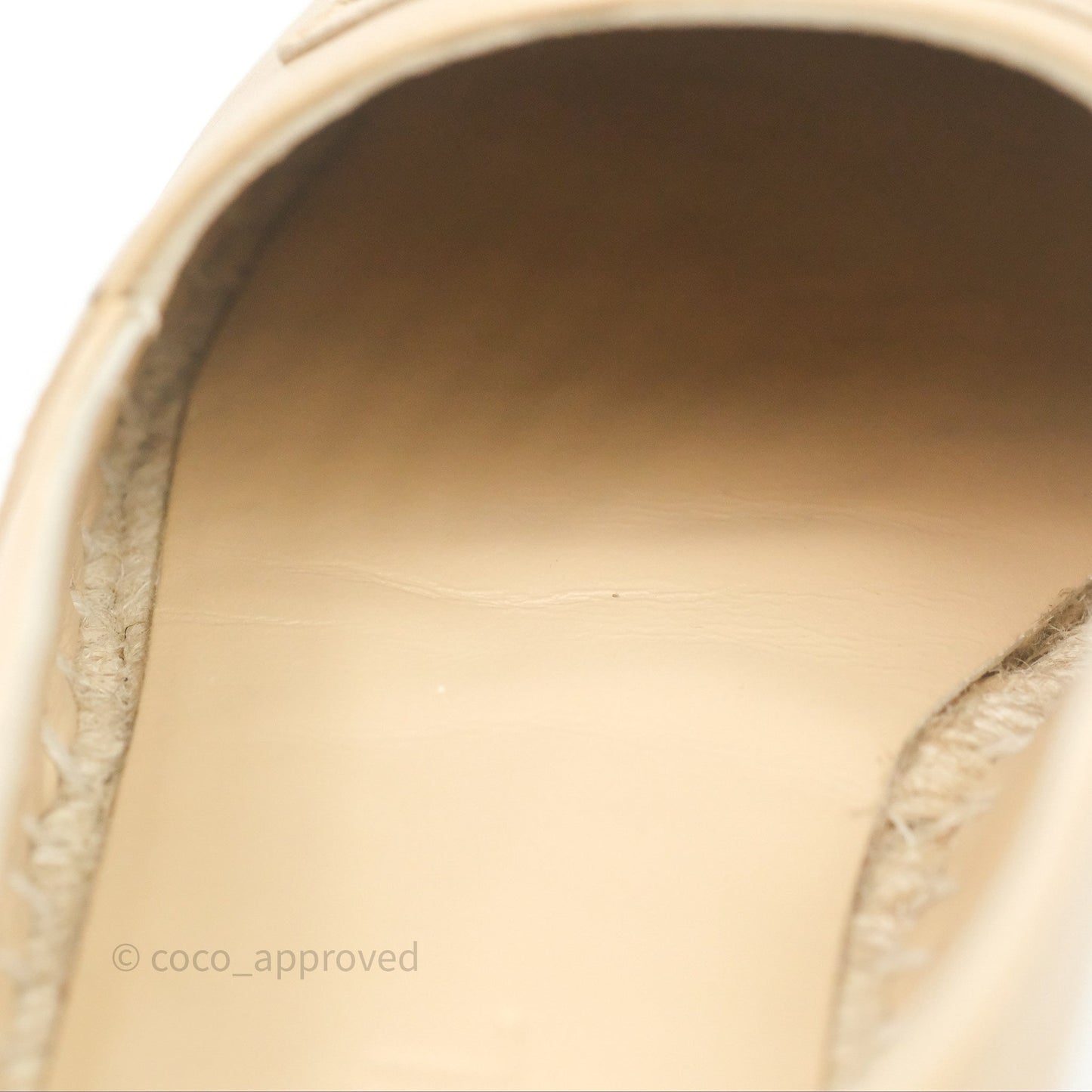 Chanel CC Espadrilles Beige Black Lambskin Size 38