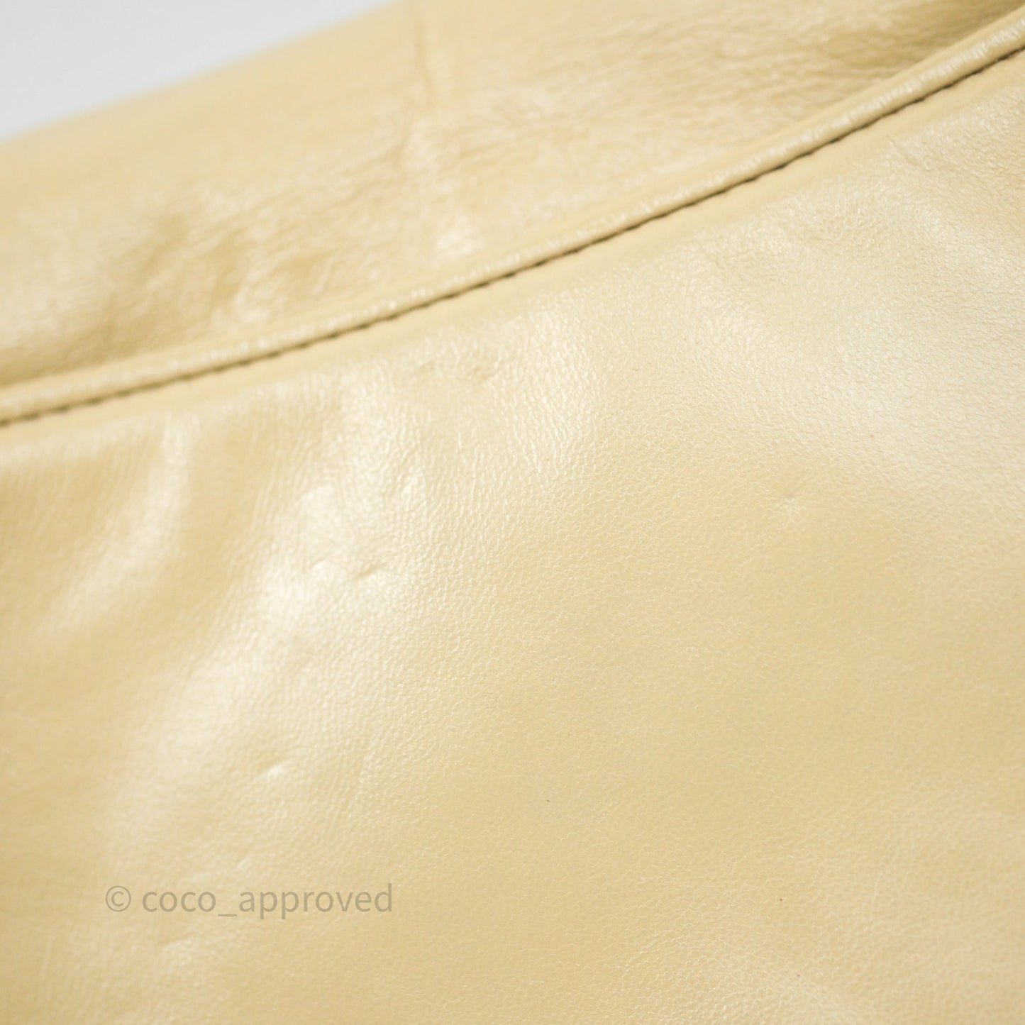 Chanel Vintage CC Flap Bag Beige Lambskin Gold Hardware