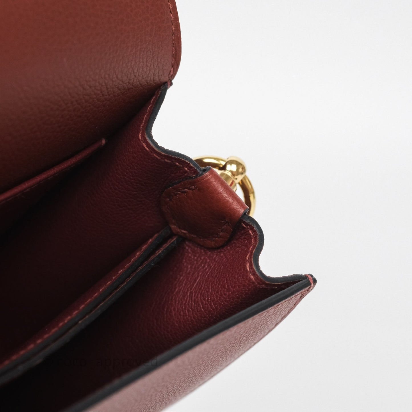 Hermès Mini Roulis Rouge H 55 Evercolor Gold Hardware
