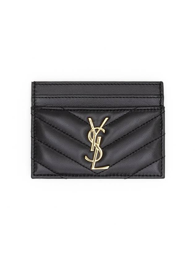Luxury Saint Laurent Cassandre Matelasse Lambskin Card Wallet Black