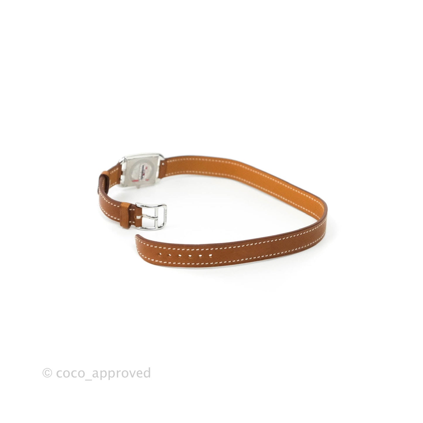 Hermès Cape Cod Steel Watch in Natural Calfskin Strap