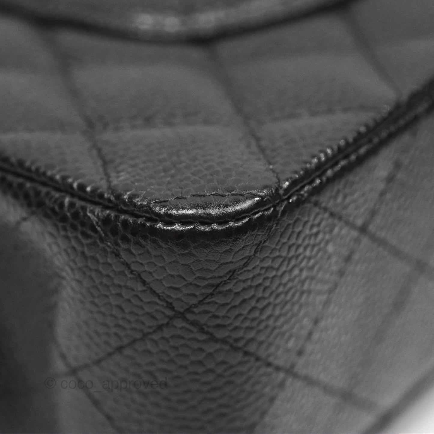 Chanel Classic M/L Medium Flap Quilted Black Caviar Silver Hardware