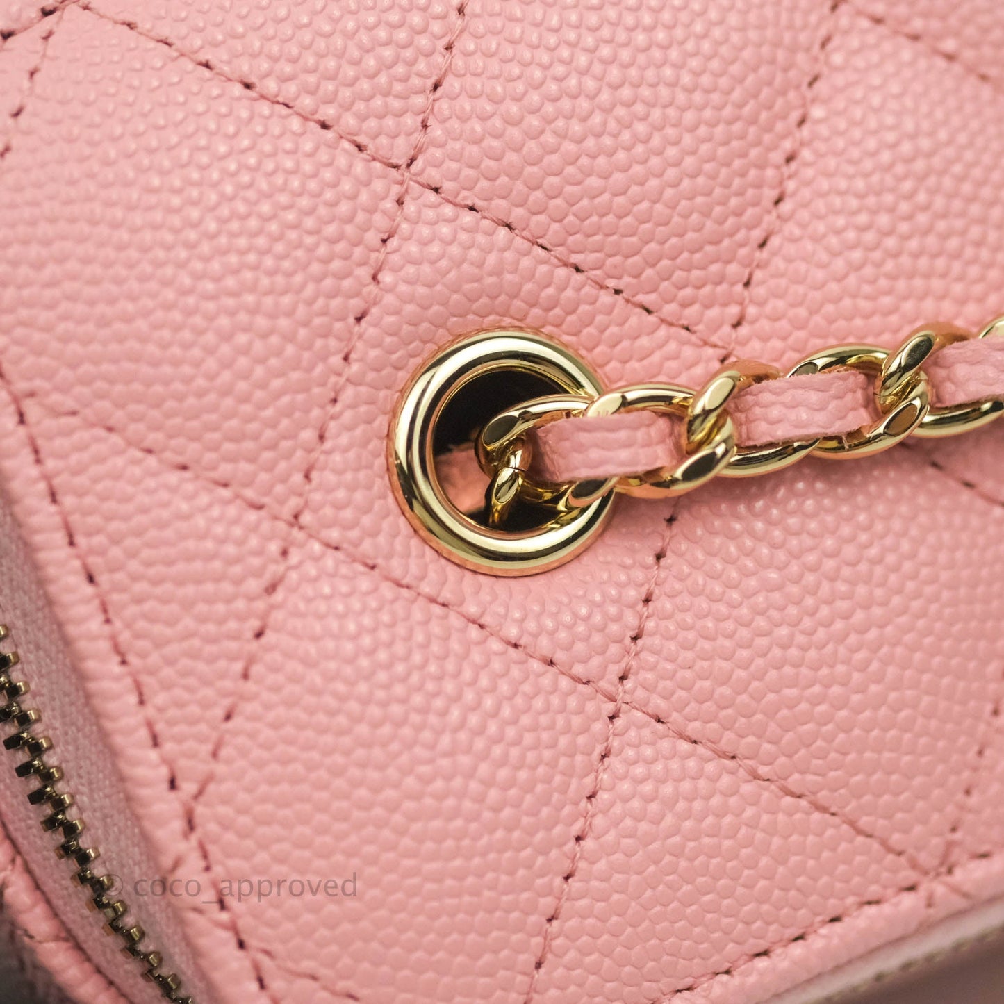 Chanel Classic Vanity with Chain Pink Caviar Gold Hardware