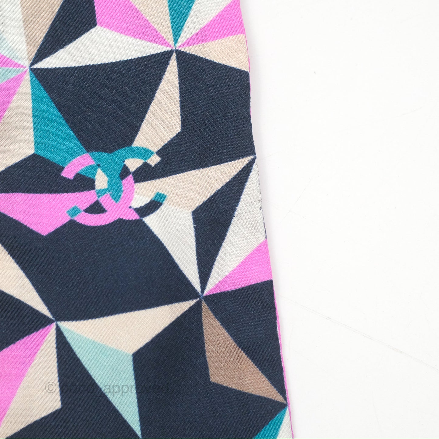 Chanel Silk Twilly Navy Purple Teal
