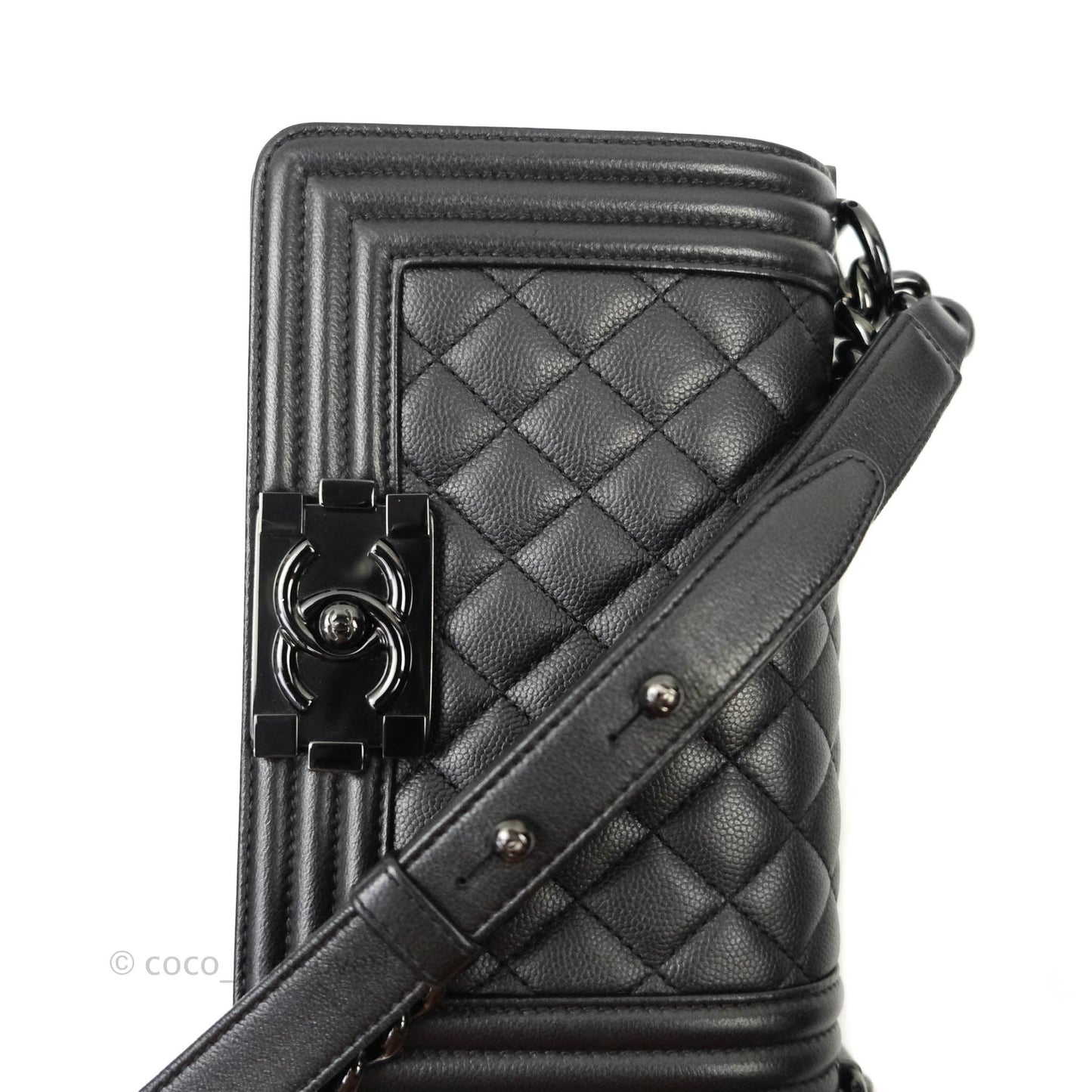 Chanel Quilted So Black Small Boy Caviar