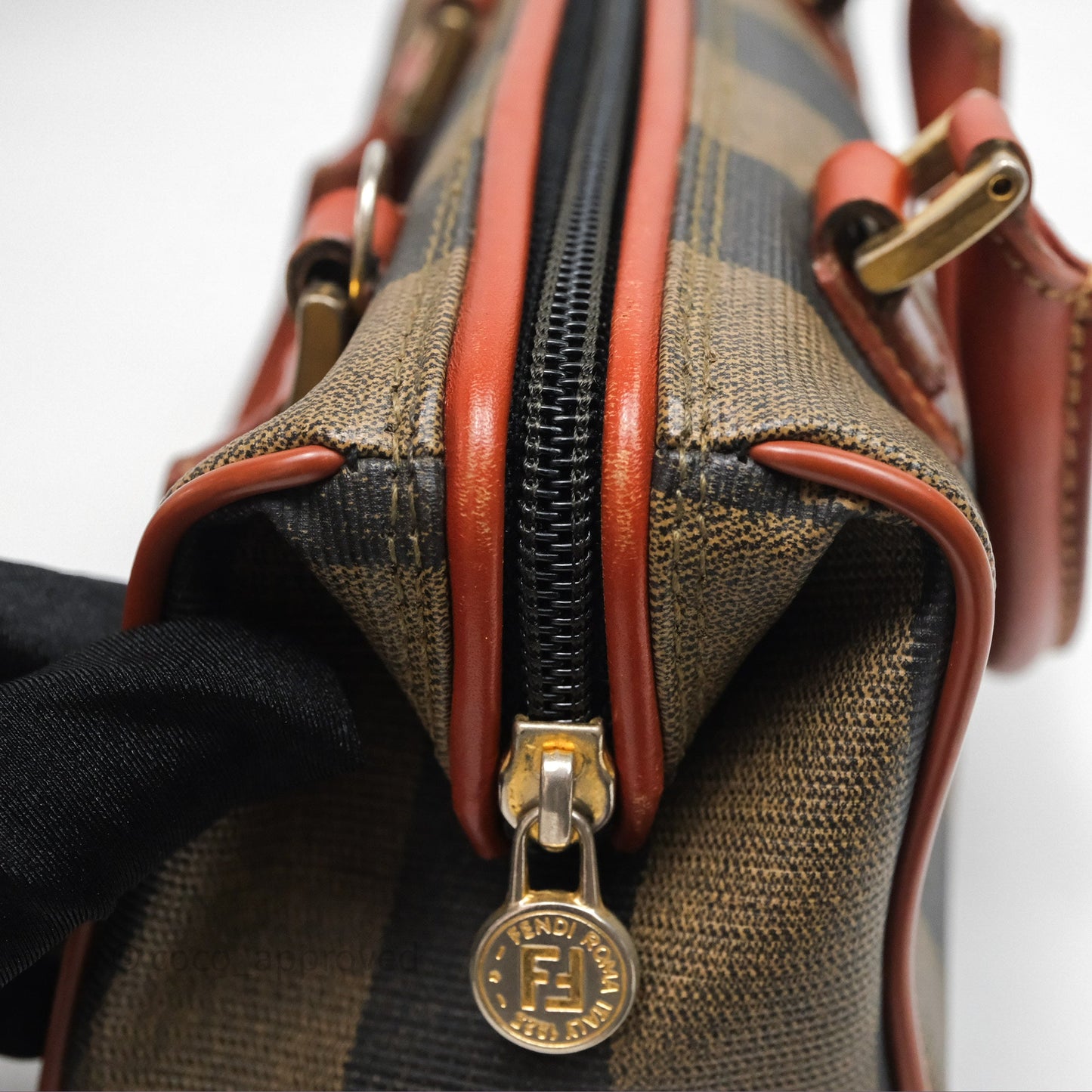 Fendi Mini Vintage Striped Boston Bag
