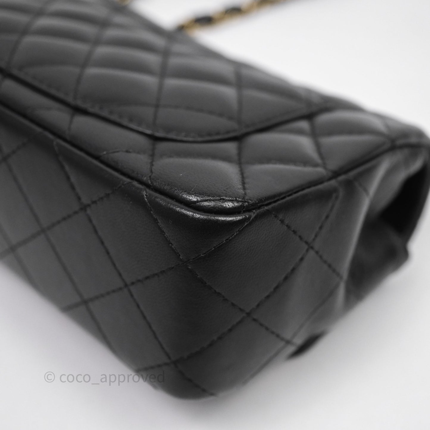 Chanel Mini Rectangular Flap Quilted Black Lambskin Gold Hardware