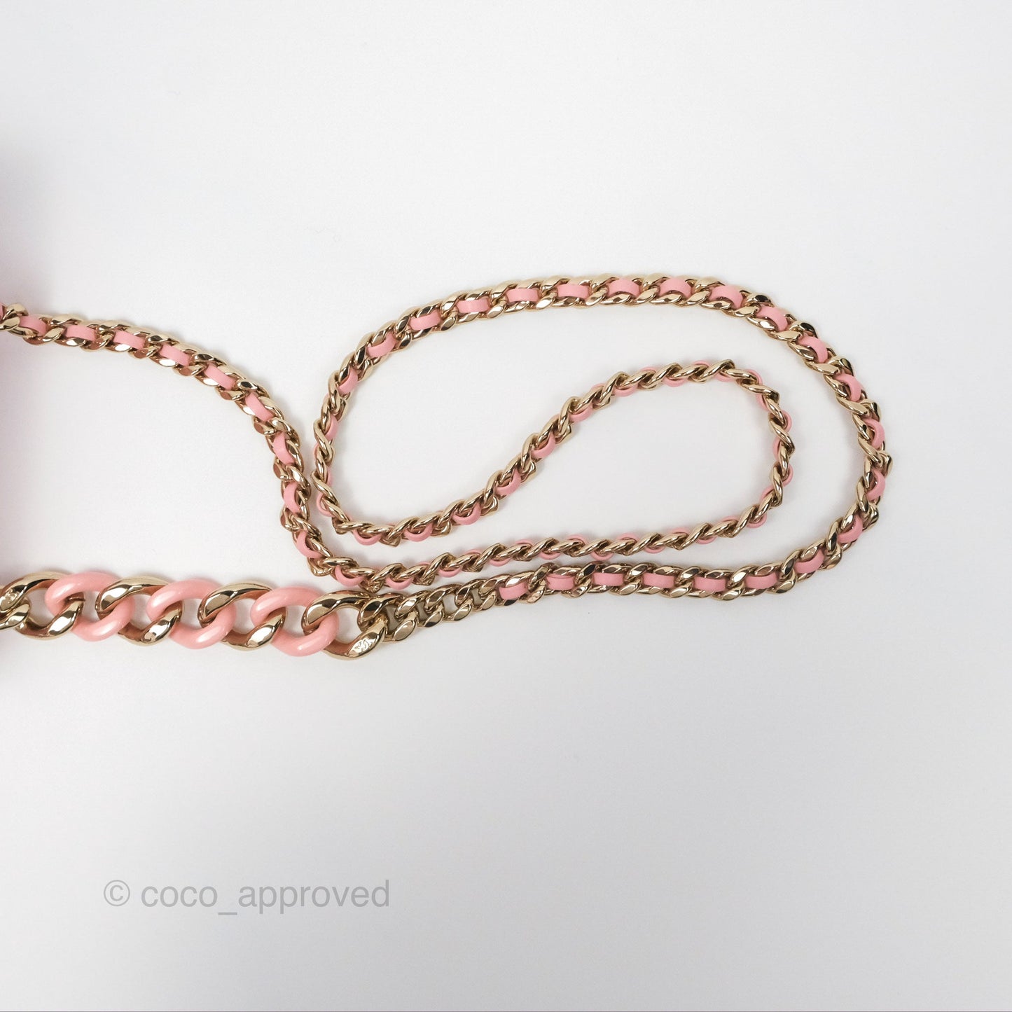 Chanel Resin Elegant Chain Vanity Case Pink Lambskin Gold Hardware