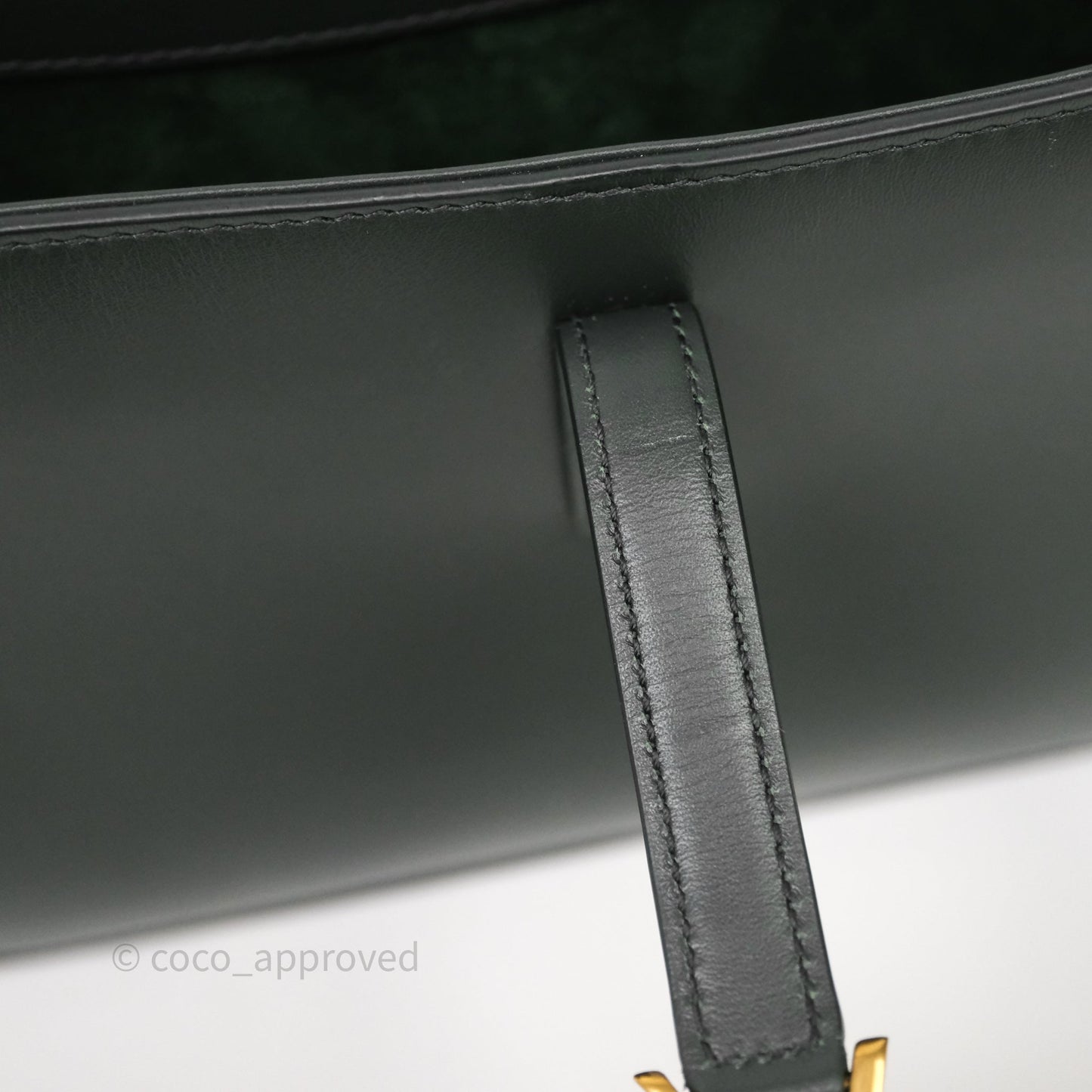 Saint Laurent ‘Le 5 a 7’ Hobo Bag Dark Green Smooth Calfskin