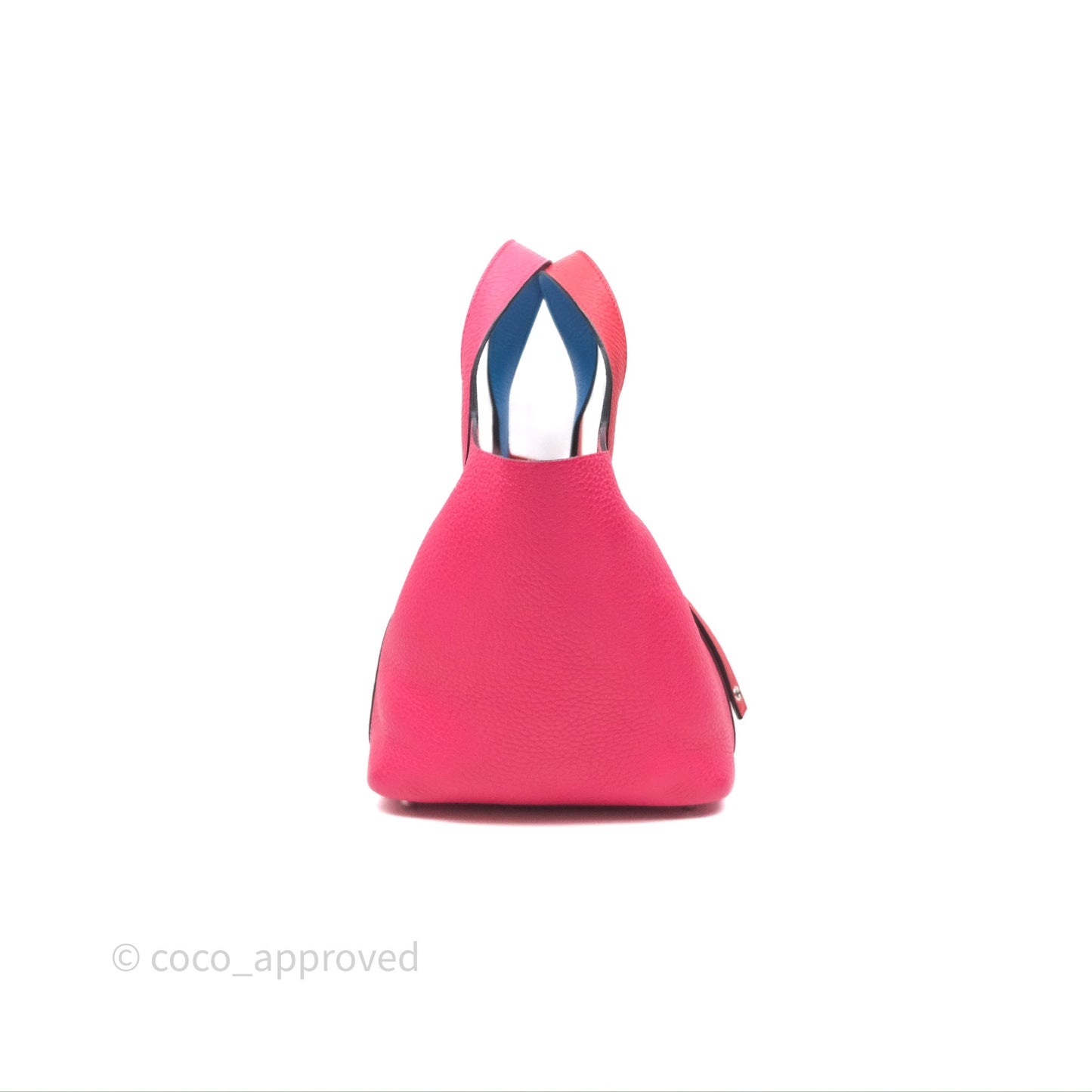 Hermès Picotin 18 Rouge de Coeur S3/ Rose Extrême I6/ Bleu Zanzibar B3 Clemence Palladium Hardware