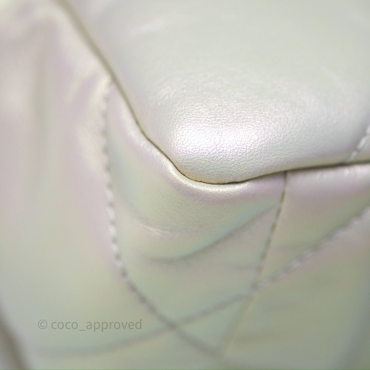 Chanel 19 Small Iridescent White Mixed Hardware
