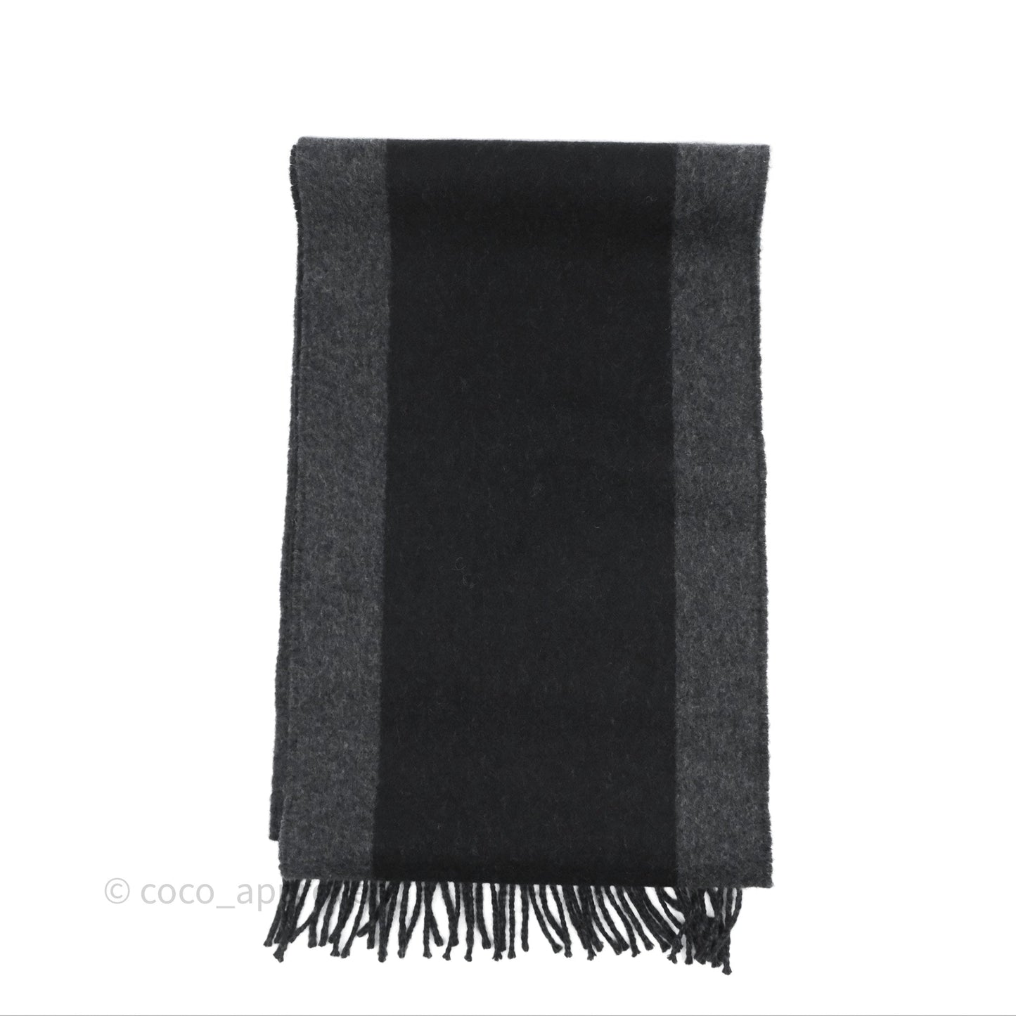 Louis Vuitton Wool Two-Tone Cardiff Scarf Black/Grey