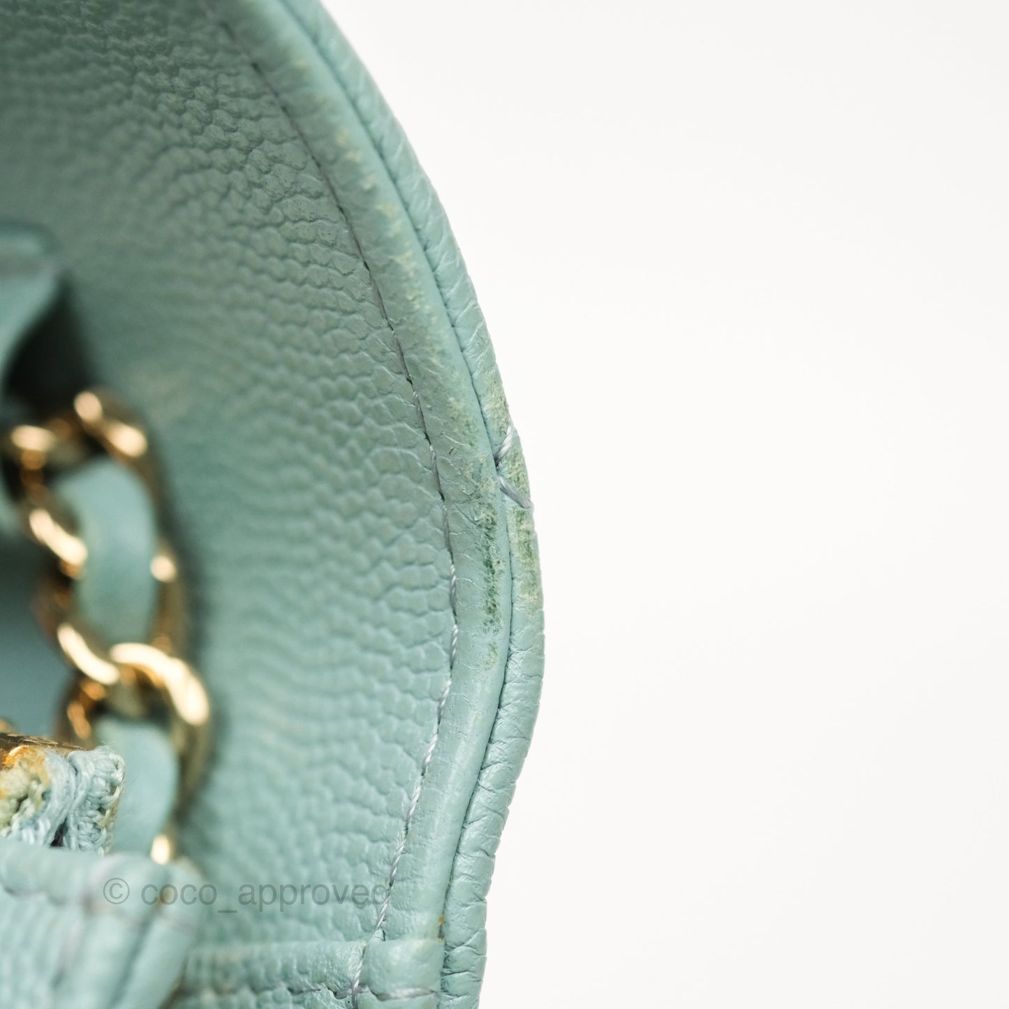 Chanel Quilted Classic Wallet On Chain WOC Tiffany Blue Caviar Gold Hardware