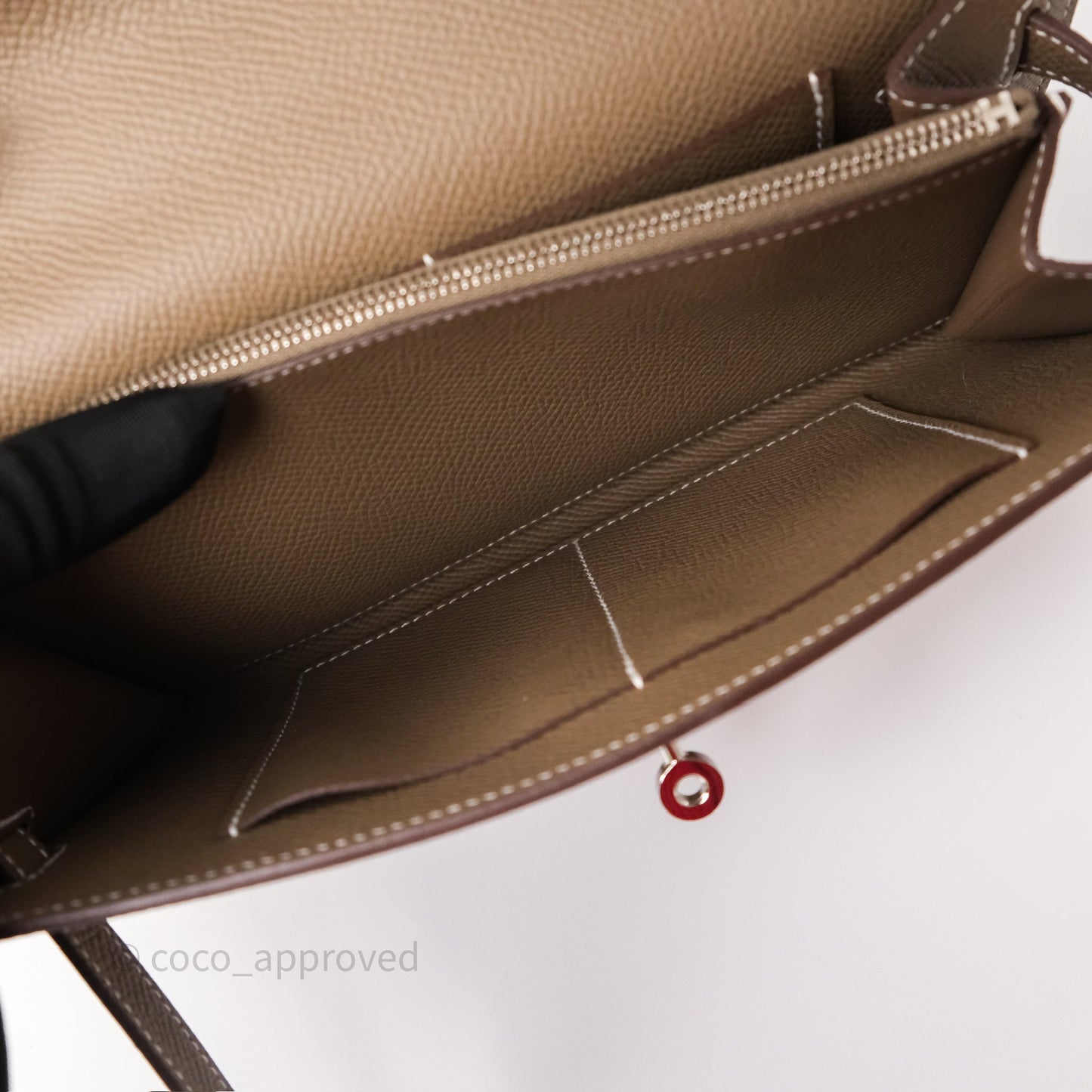Hermès Kelly To Go Wallet Etoupe 18 Epsom Palladium Hardware