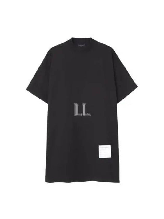 Luxury Balenciaga Sample Sticker Oversized Short Sleeve T-Shirt Black