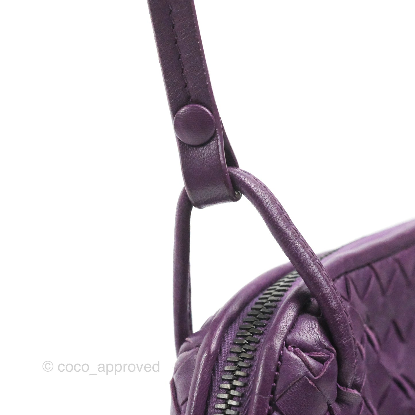 Bottega Veneta Crossbody Bag Intrecciato Leather Purple