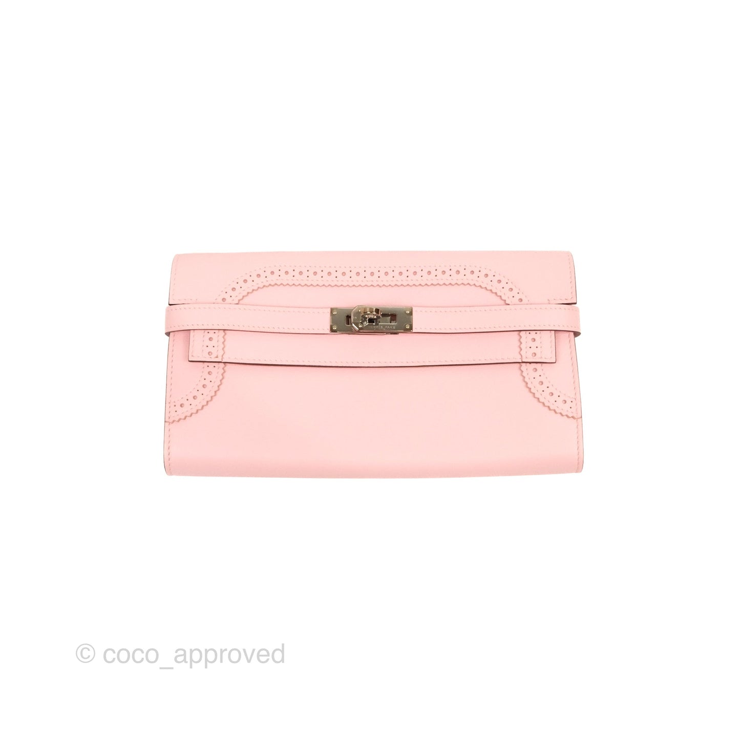 Hermès Ghillies Kelly Wallet Rose Sakura Swift Palladium Hardware