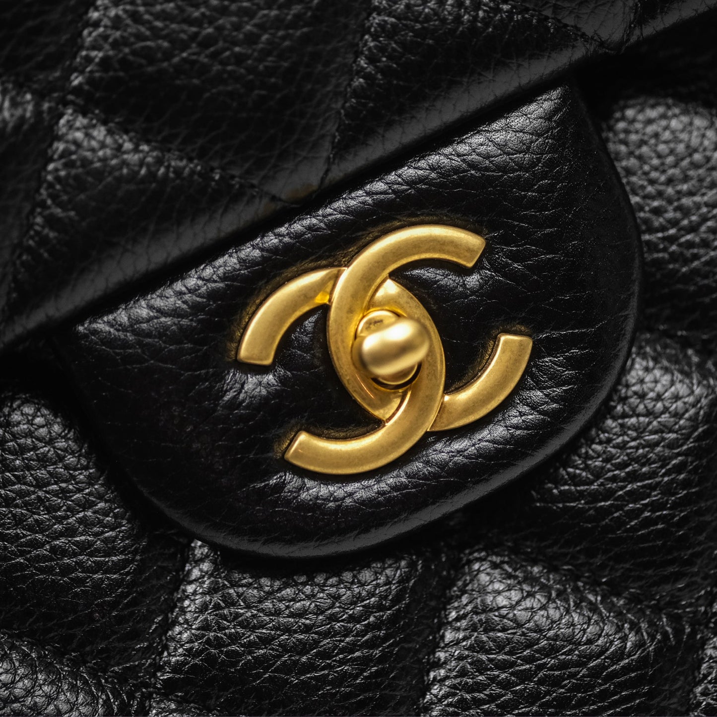 Chanel Quilted XXL Classic Flap Travel Bag Black Caviar Aged Gold Hardware 24C