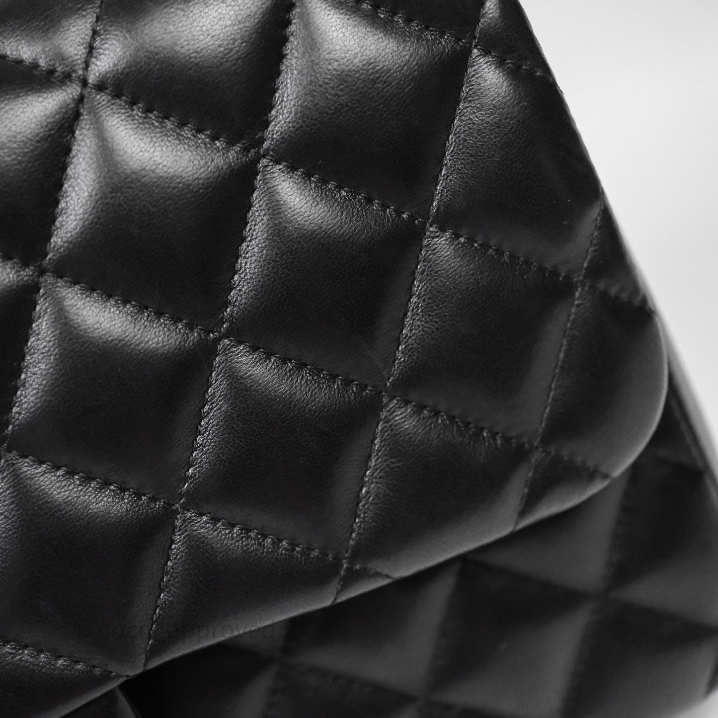 Chanel Classic Jumbo Double Flap Black Lambskin Bag Gold Hardware