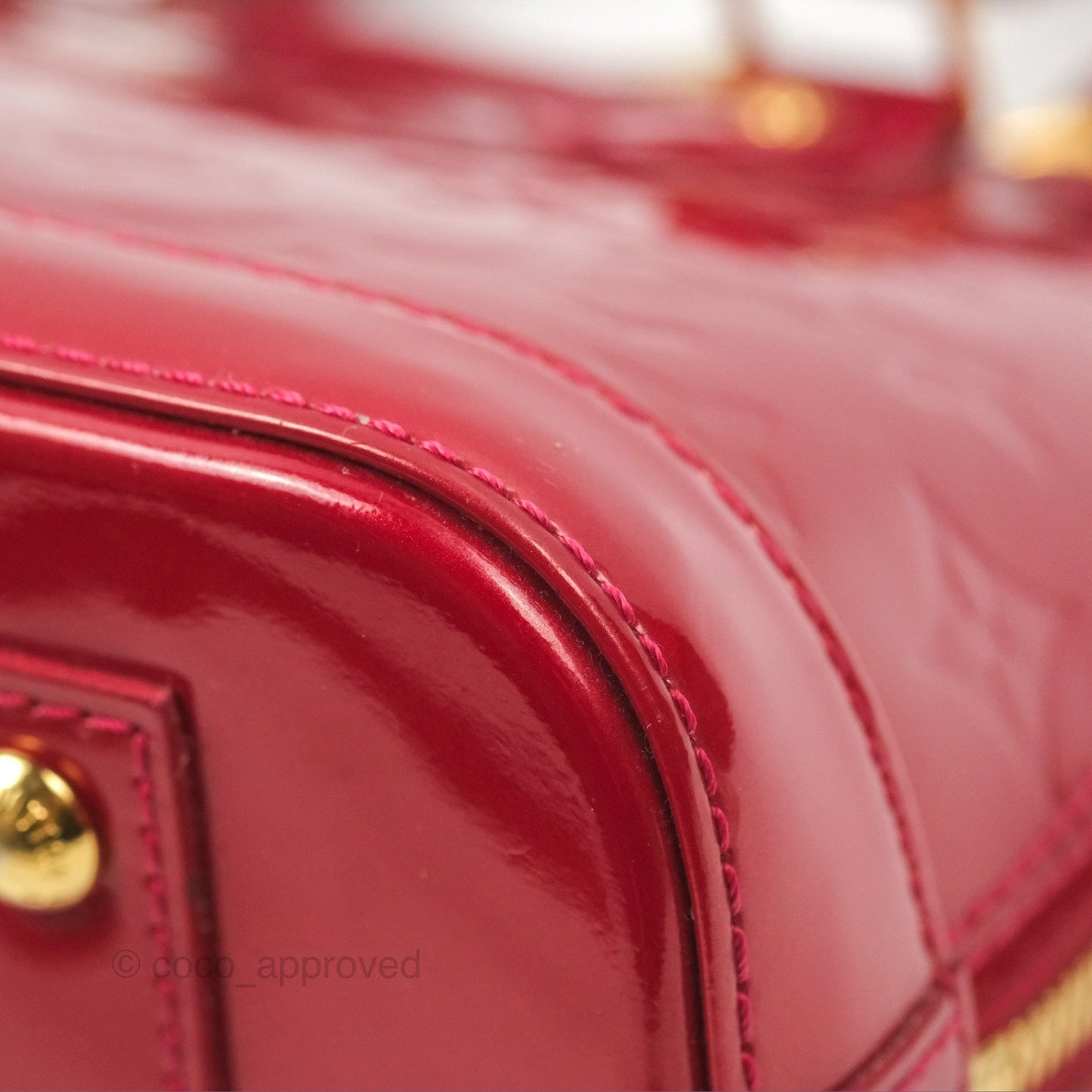 Louis Vuitton Alma BB Red Patent Gold Hardware