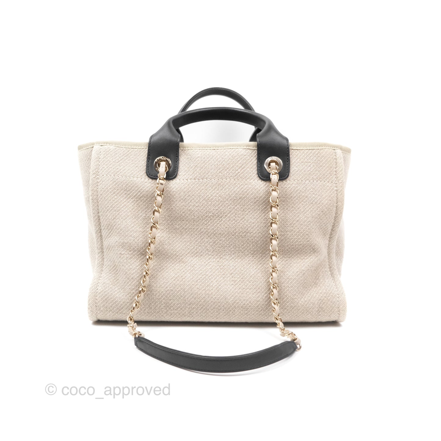Chanel New Small Deauville Black/Taupe Canvas