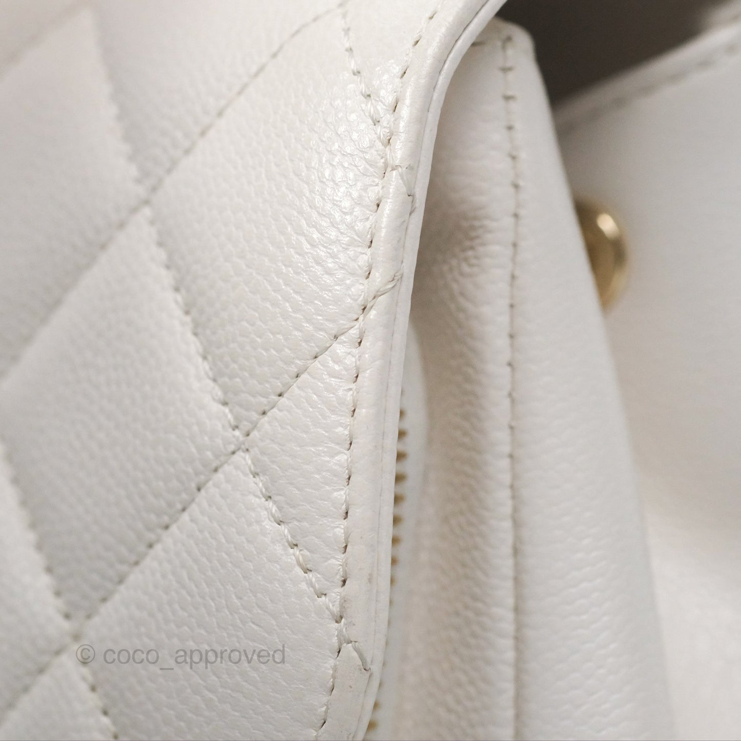 Chanel Quilted Small Business Affinity Flap White Caviar Gold Hardware