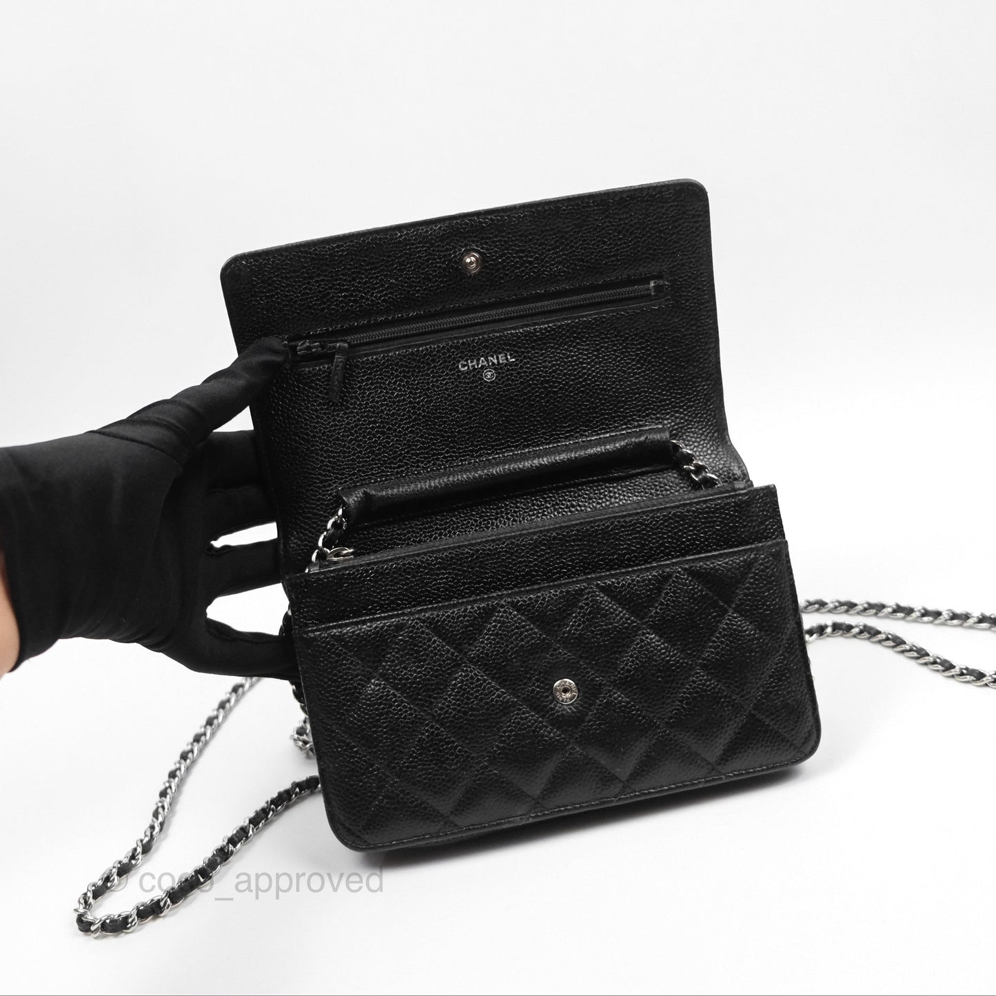 Chanel Quilted Classic WOC Black Caviar Silver Hardware