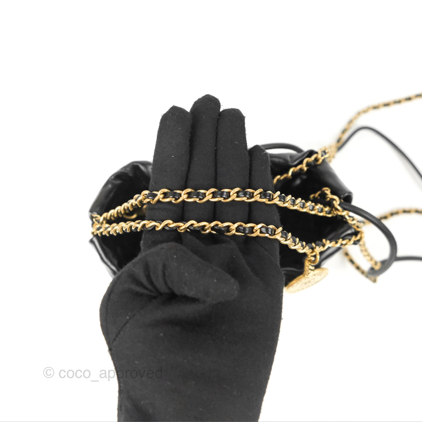 Chanel 22 Mini Bag Black Crumpled Calfskin