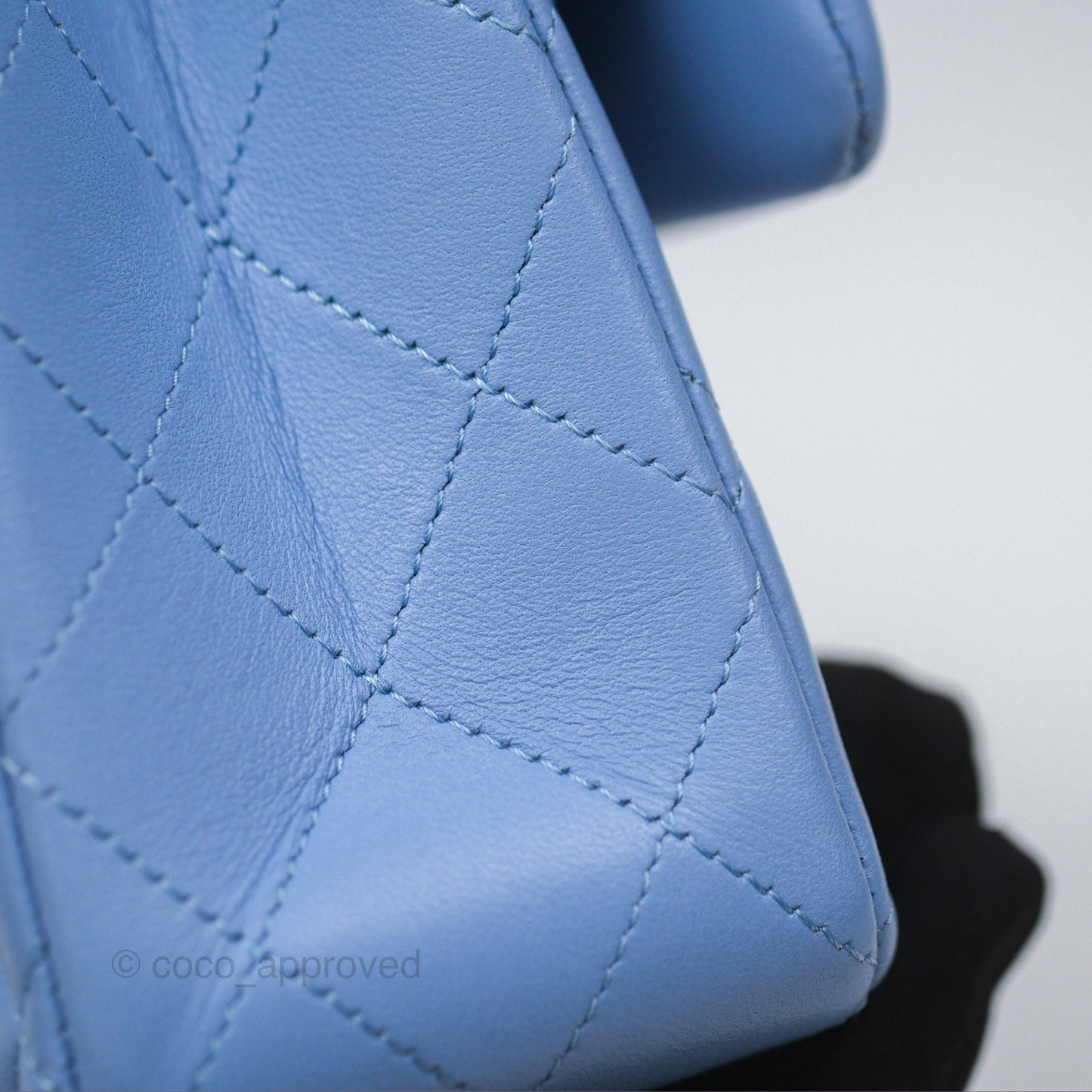 Chanel Small Classic Quilted Flap Sky Blue Lambskin Gold Hardware