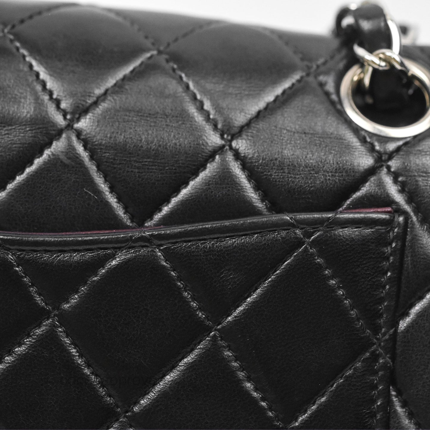 Chanel Vintage Small Classic Flap Black Lambskin Silver Hardware