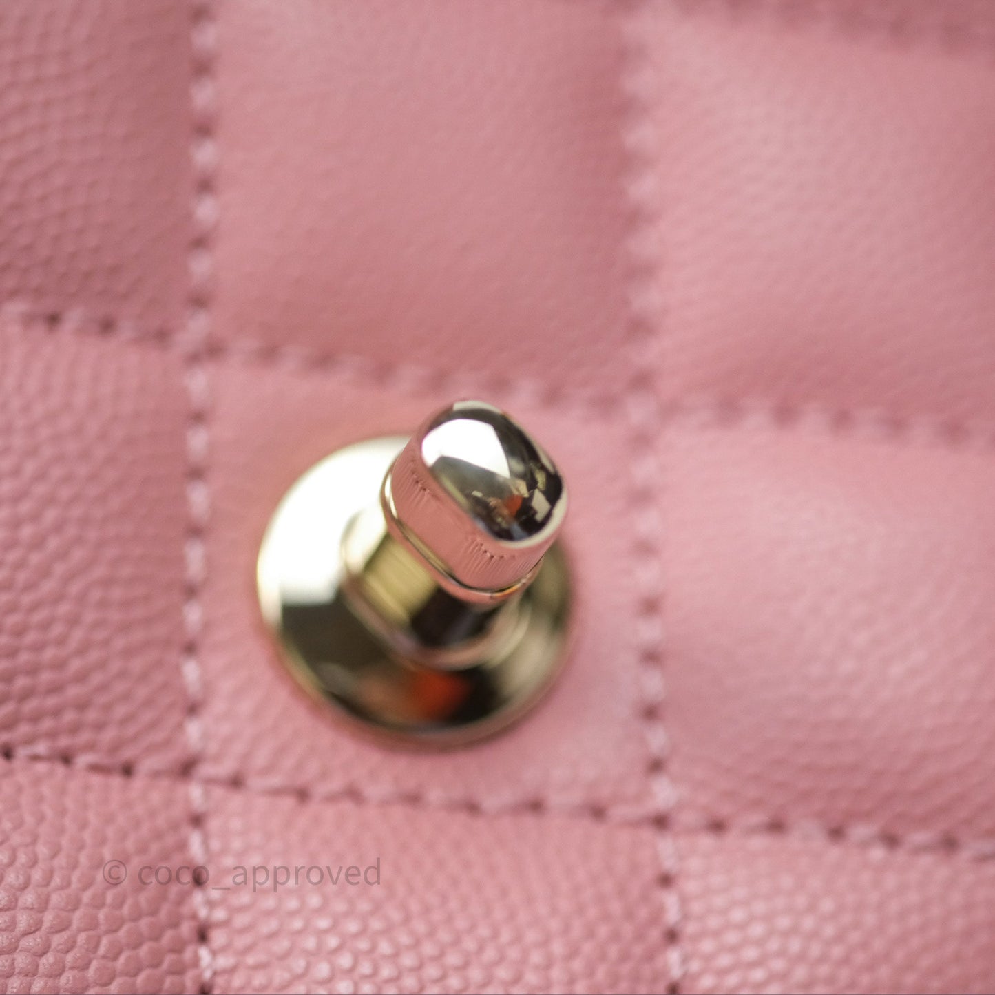 Chanel Mini Coco Handle Quilted Pink Caviar Gold Hardware