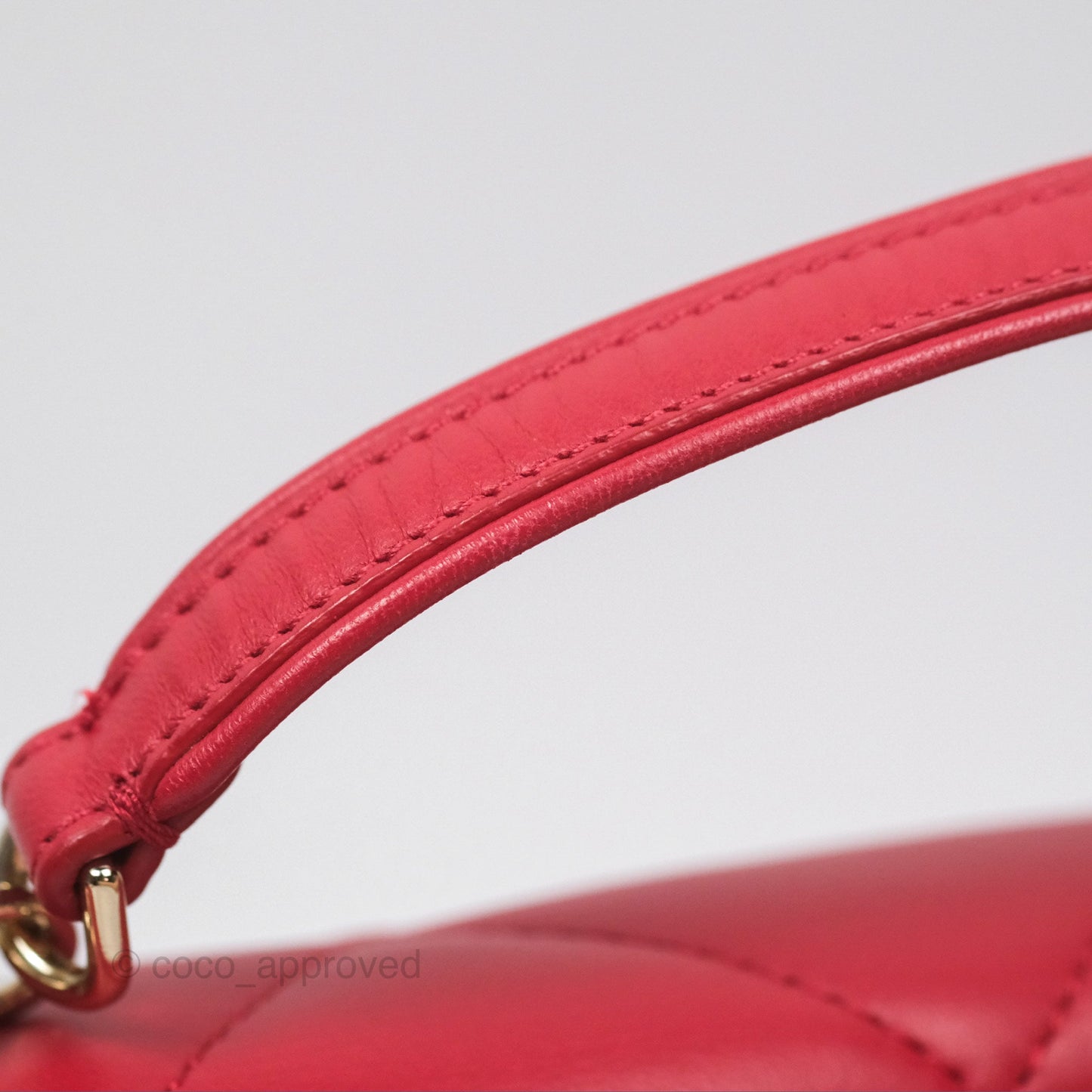 Chanel Easy Carry Flap Bag With Handle Red Lambskin Gold Hardware
