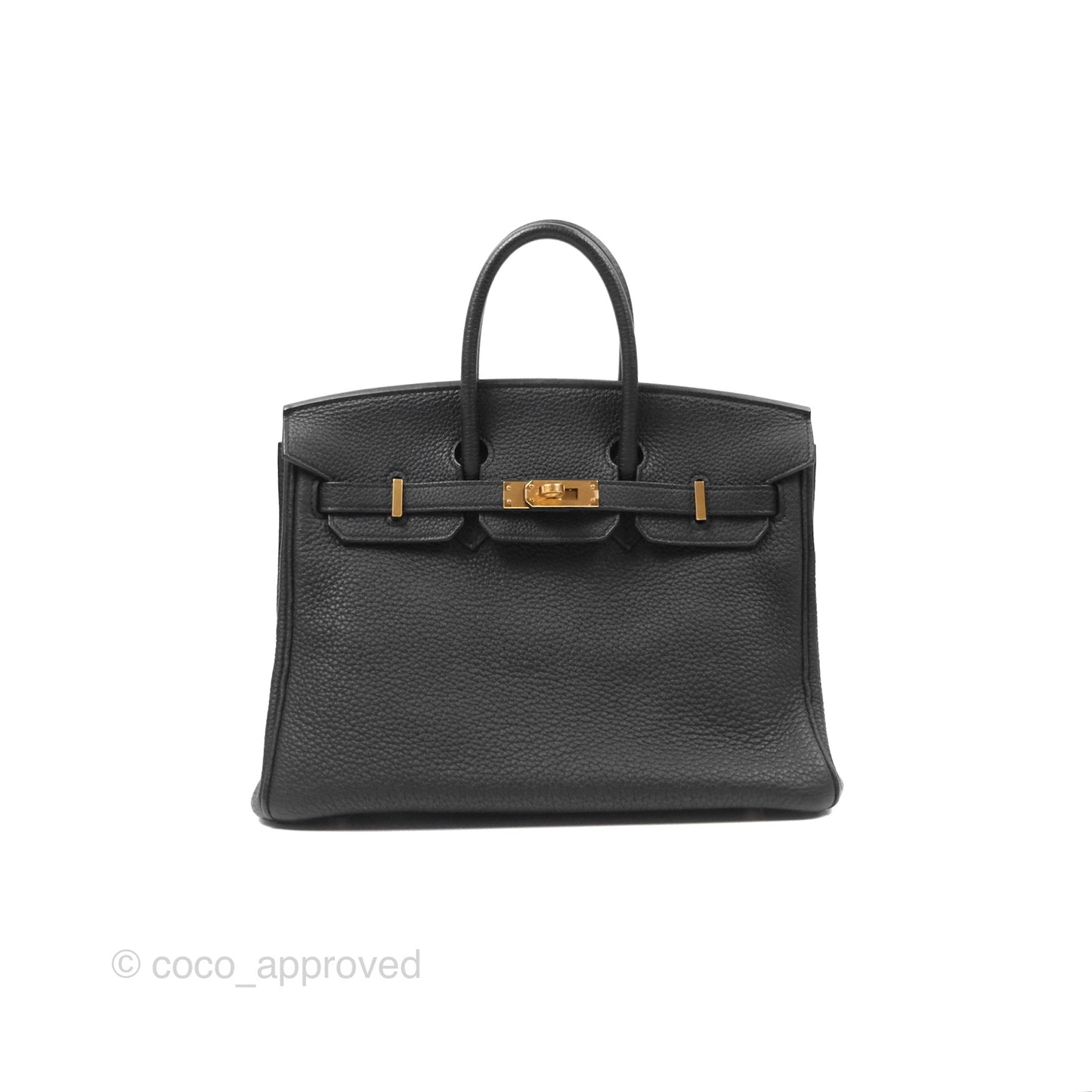 Hermès Retourne Birkin 25 Noir Togo Gold Hardware
