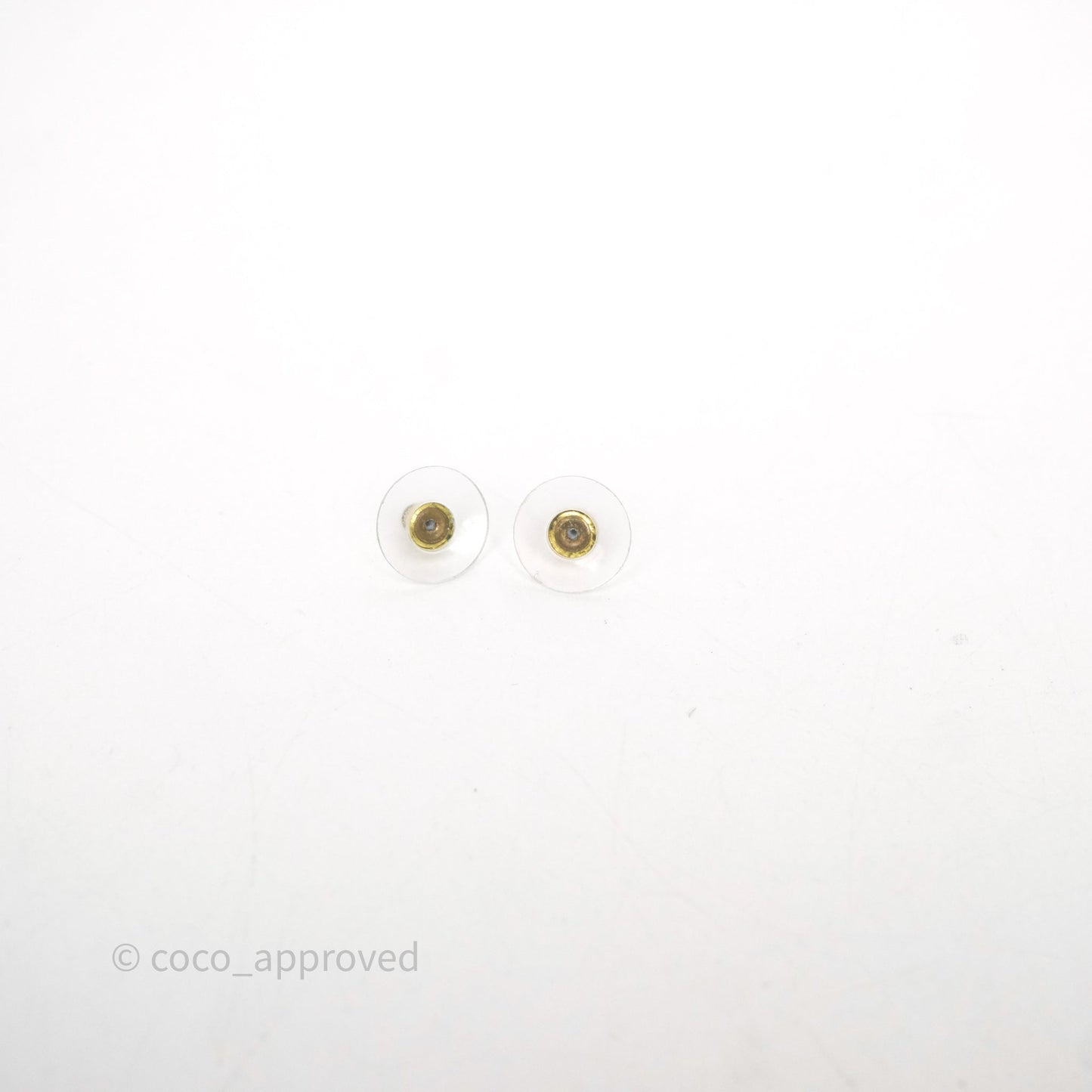Chanel CC Heart Earrings White Gold Tone 24S