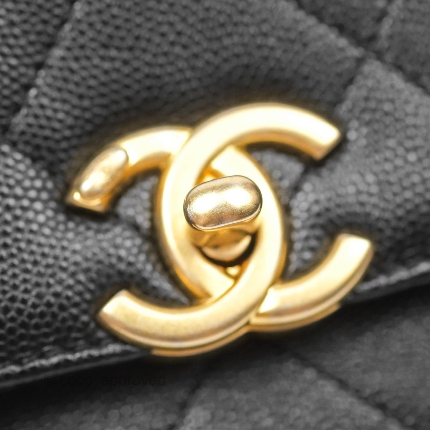 Chanel Bracelet On Chain Flap Bag Flat Quilted Black Caviar Aged Gold Hardware