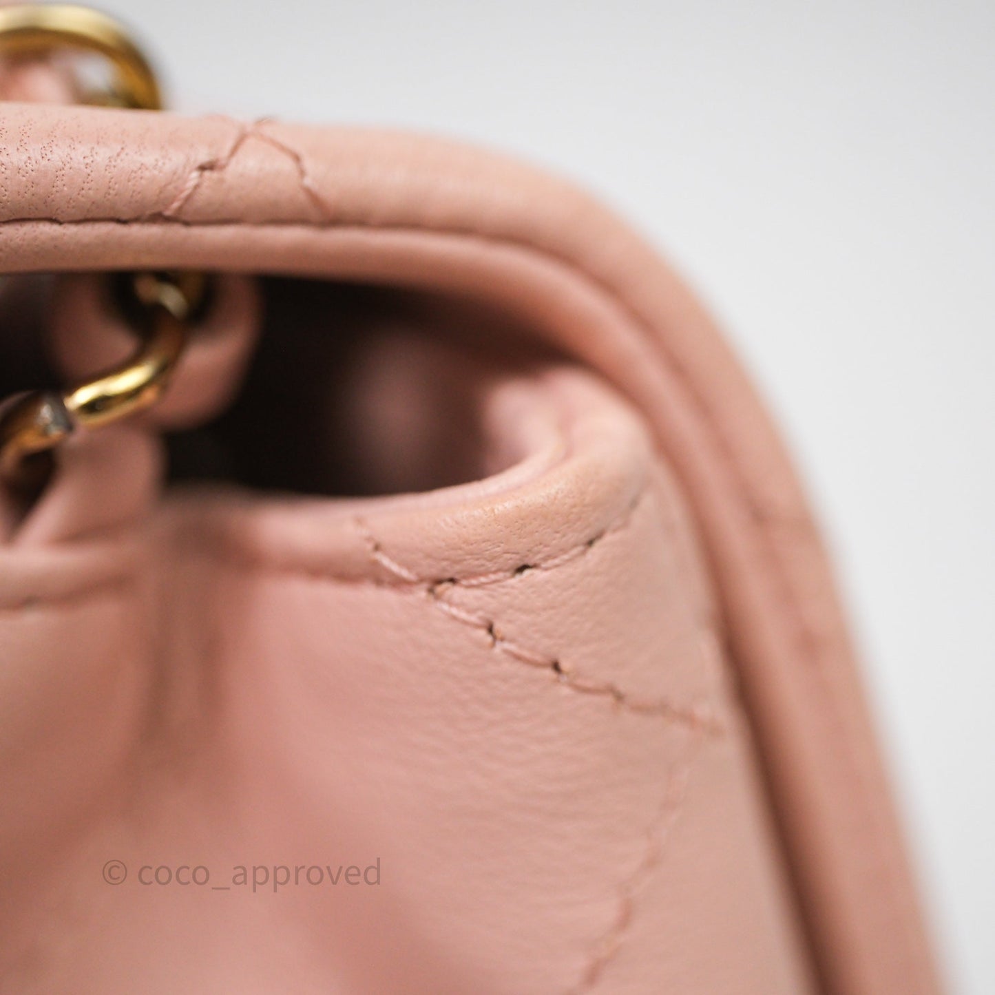 Chanel Mini Square Flap Quilted Pink Lambskin Gold Hardware