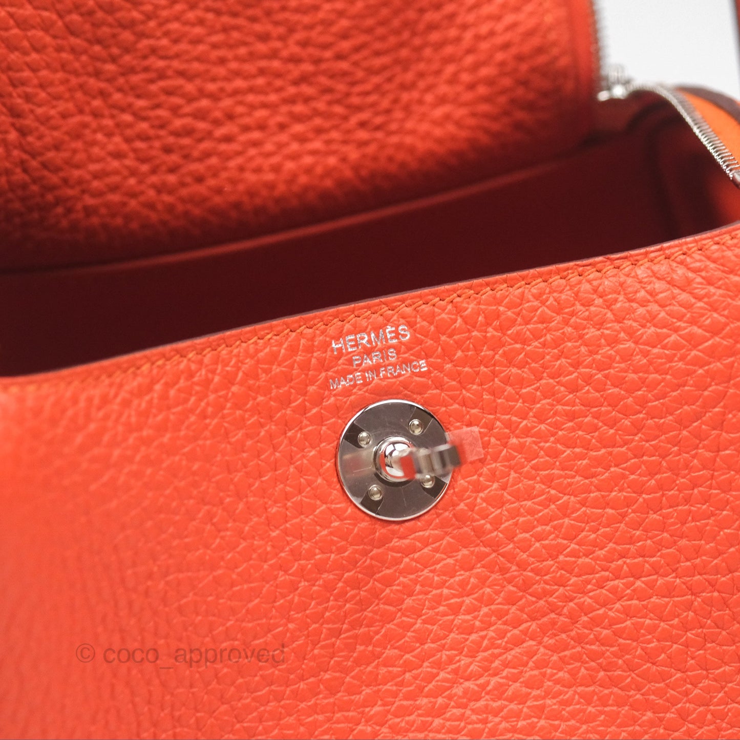Hermès Mini Lindy 20 Orange Poppy 8V Clemence Palladium Hardware