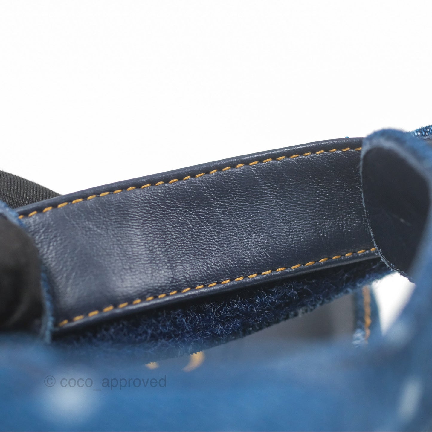 Chanel CC Dots Dad Sandals Denim Blue 23P Size 36.5