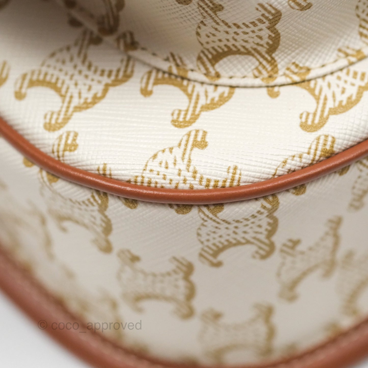 Celine Medium Folco Bag Triomphe Canvas White