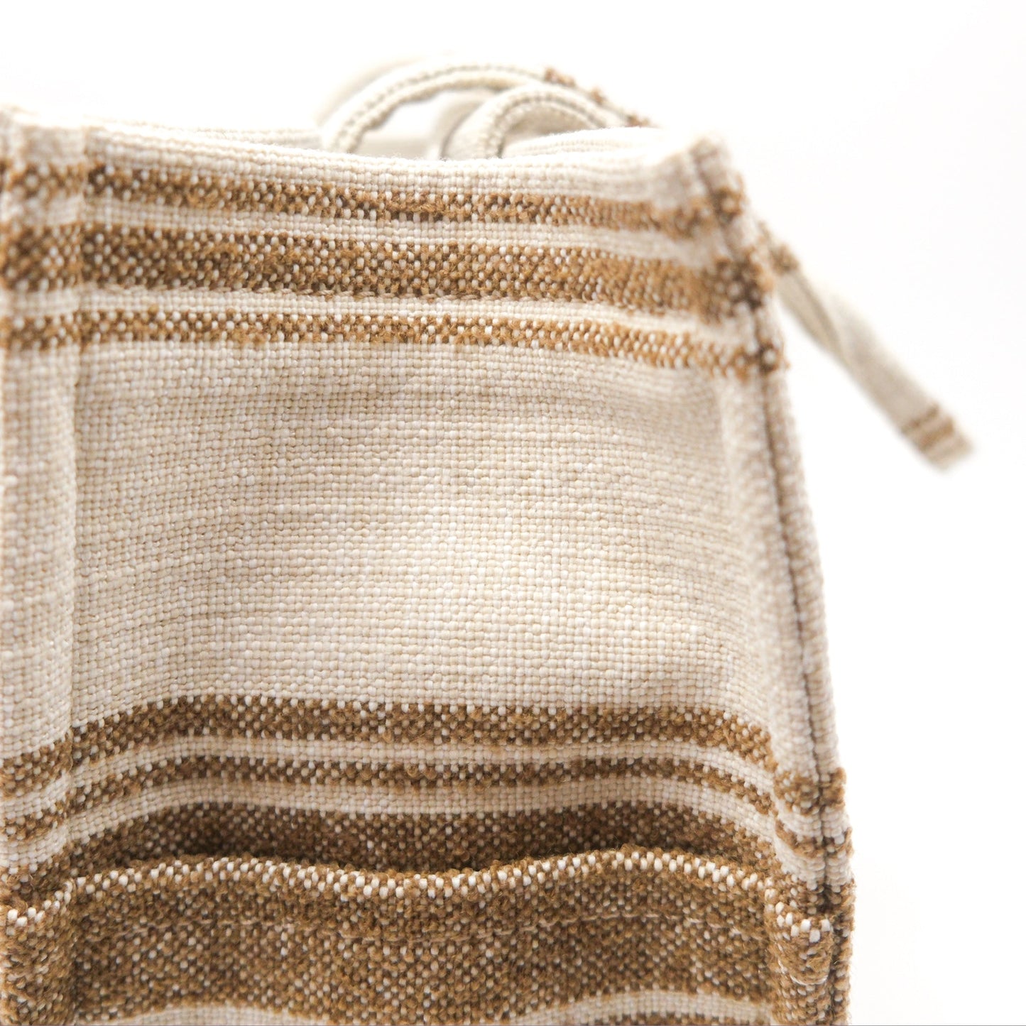 Celine Large Cabas Thais In Striped Textile Tobacco/Tan