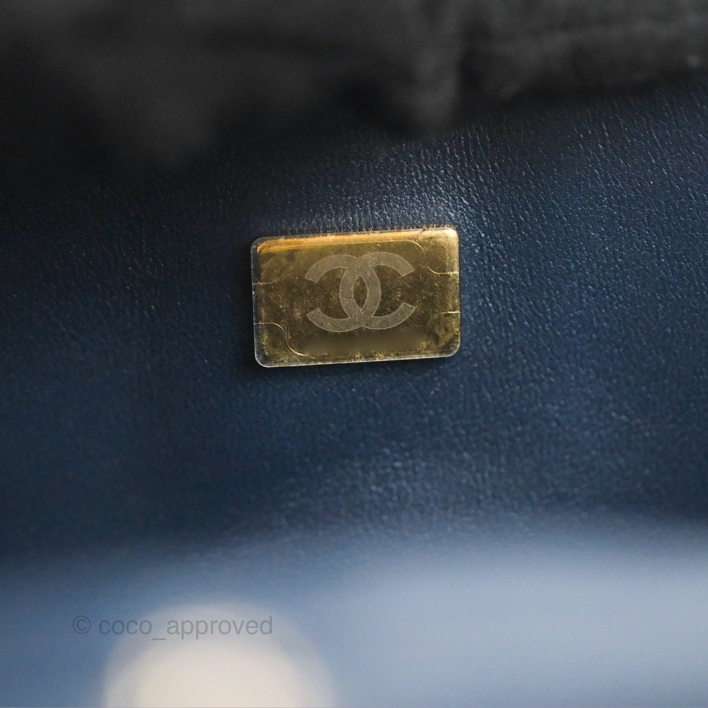Chanel M/L Quilted Medium Double Flap Dark Blue Printed Denim 22B